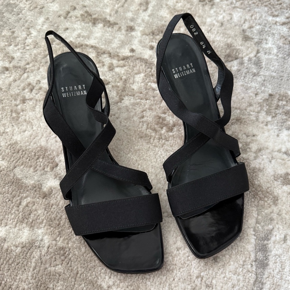 Stuart Weitzman Black Strappy Heels